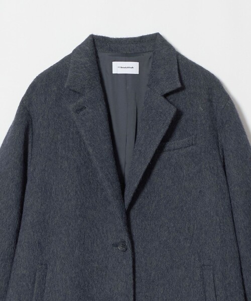 BEAUTY&YOUTH UNITED ARROWS(ビューティーアンドユースユナイテッドアローズ)の「ウールアルパカブレンド シャギー ロングコート(その他アウター・レディース・ネイビー/オリーブ・M/S)」の12枚目の写真