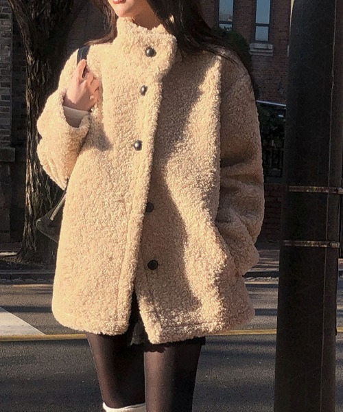 FAVORITO（ファヴォリート）の「スタンドカラーシングルブレストコート（その他アウター・レディース・ブラウン/ブラック/ダークグレー/ベージュ・F）」の16枚目の写真