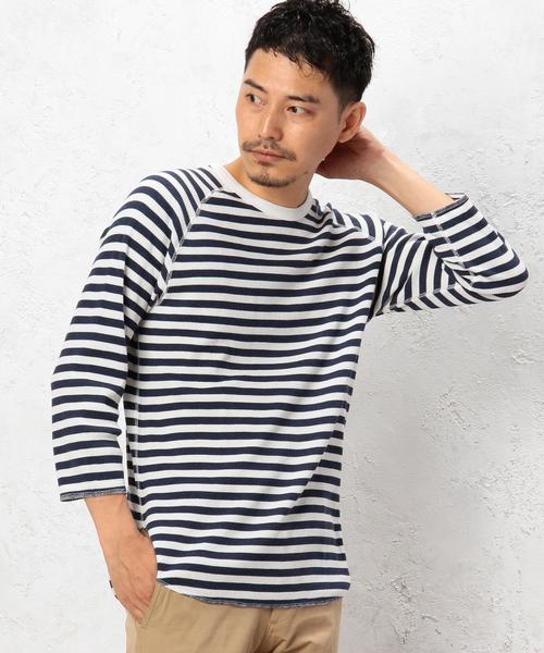 green label relaxing（グリーンレーベルリラクシング）の「BC WAFFLE FOOT/BALL 7分袖 カットソー◆（Tシャツ/カットソー・メンズ・ホワイト/ブラック/ネイビー/その他1・SMALL/MEDIUM/LARGE）」の4枚目の写真