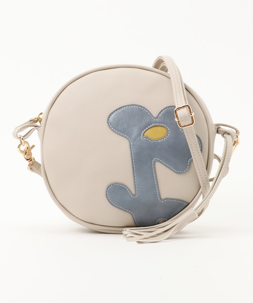 POU DOU DOU（プードゥドゥ）の「アップリケ丸ポシェット（ショルダーバッグ・レディース・ブラウン/アイボリー/ブラック・8）」の2枚目の写真