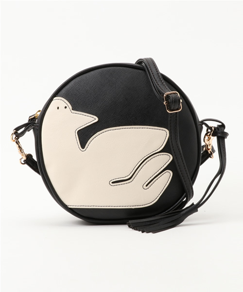 POU DOU DOU（プードゥドゥ）の「アップリケ丸ポシェット（ショルダーバッグ・レディース・ブラウン/アイボリー/ブラック・8）」の3枚目の写真