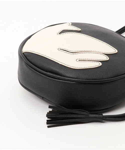 POU DOU DOU（プードゥドゥ）の「アップリケ丸ポシェット（ショルダーバッグ・レディース・ブラウン/アイボリー/ブラック・8）」の5枚目の写真