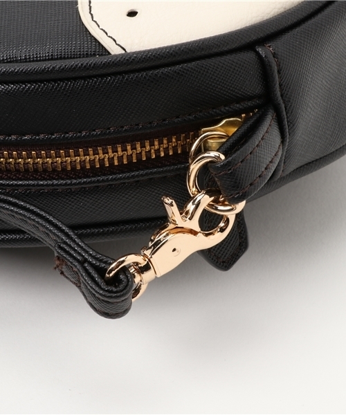 POU DOU DOU（プードゥドゥ）の「アップリケ丸ポシェット（ショルダーバッグ・レディース・ブラウン/アイボリー/ブラック・8）」の7枚目の写真