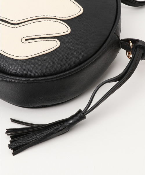 POU DOU DOU（プードゥドゥ）の「アップリケ丸ポシェット（ショルダーバッグ・レディース・ブラウン/アイボリー/ブラック・8）」の8枚目の写真