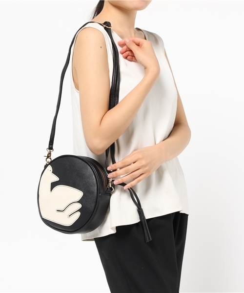 POU DOU DOU（プードゥドゥ）の「アップリケ丸ポシェット（ショルダーバッグ・レディース・ブラウン/アイボリー/ブラック・8）」の11枚目の写真