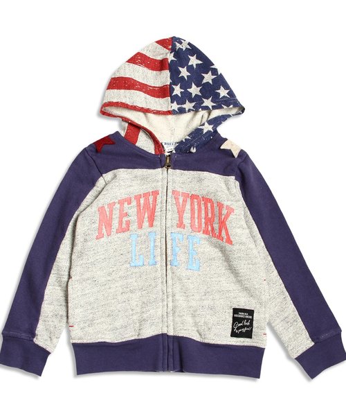 BREEZE（ブリーズ）の「星条旗パーカー（パーカー・キッズ・グレー/オフホワイト・100/120/95/90/110/130/140/80）」の5枚目の写真