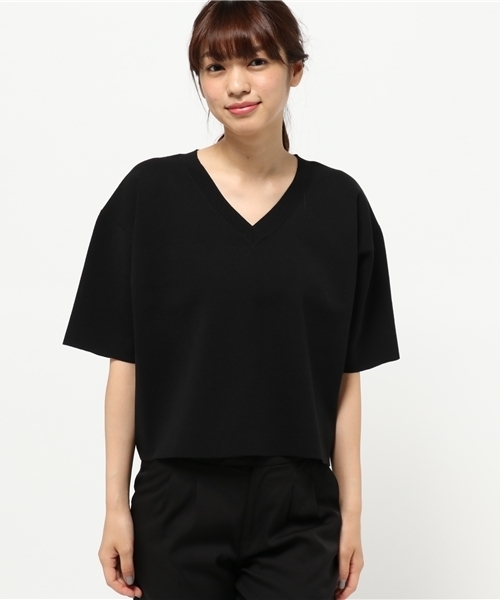 ELFORBR（エルフォーブル）の「ミラノリブVネック プルオーバー（ニット/セーター・レディース・ブラック/ネイビー/キャメル・MEDIUM）」の4枚目の写真