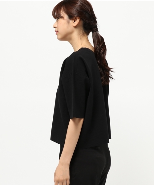 ELFORBR（エルフォーブル）の「ミラノリブVネック プルオーバー（ニット/セーター・レディース・ブラック/ネイビー/キャメル・MEDIUM）」の5枚目の写真