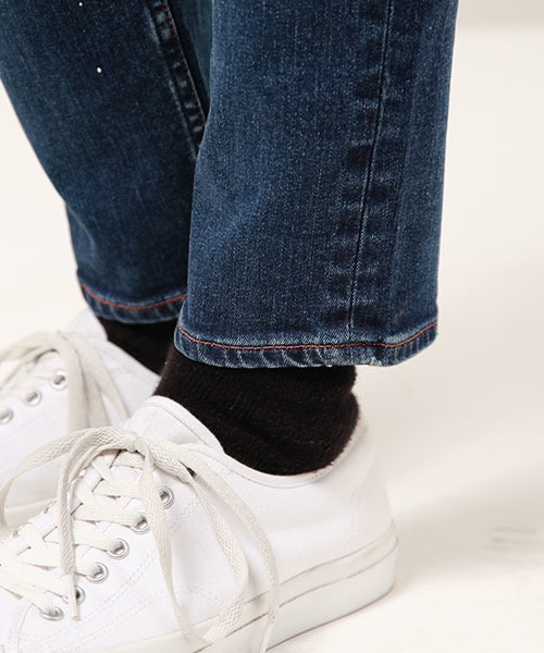 MR.OLIVE（ミスターオリーブ）の「スーパー ストレッチデニム / ダメージ アンクルカット スリムパンツ(ストレッチスキニーパンツ)（デニムパンツ・メンズ・インディゴブルー・SMALL/LARGE/MEDIUM）」の6枚目の写真