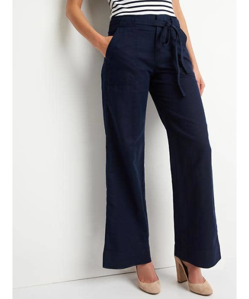 GAP（ギャップ）の「タイベルト ワイドレッグパンツ（その他パンツ・レディース・ダークネイビー/オリーブ/ホワイト・2/0/00/8/000/4/6）」の3枚目の写真