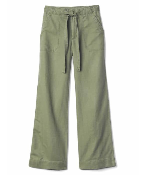 GAP（ギャップ）の「タイベルト ワイドレッグパンツ（その他パンツ・レディース・ダークネイビー/オリーブ/ホワイト・2/0/00/8/000/4/6）」の7枚目の写真