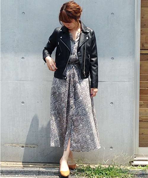 laboratory work（ラボラトリーワーク）の「フェイクレザーベーシックライダース（ライダースジャケット・レディース・ブラック・MEDIUM/SMALL）」の4枚目の写真