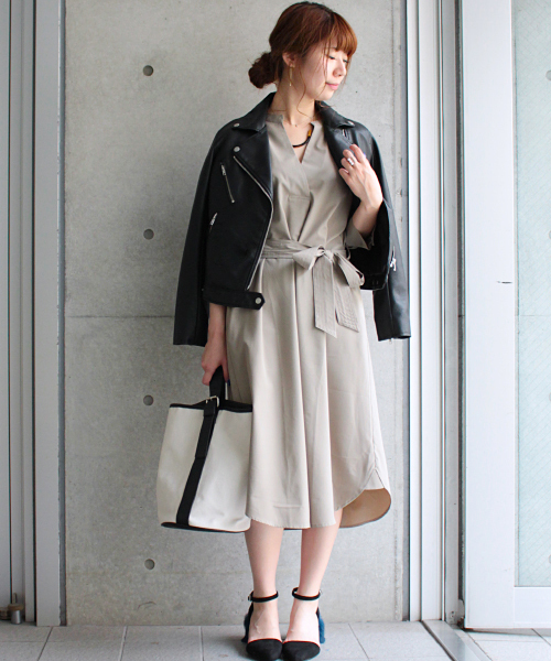 laboratory work（ラボラトリーワーク）の「フェイクレザーベーシックライダース（ライダースジャケット・レディース・ブラック・MEDIUM/SMALL）」の6枚目の写真