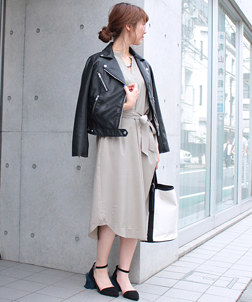 laboratory work（ラボラトリーワーク）の「フェイクレザーベーシックライダース（ライダースジャケット・レディース・ブラック・MEDIUM/SMALL）」の8枚目の写真