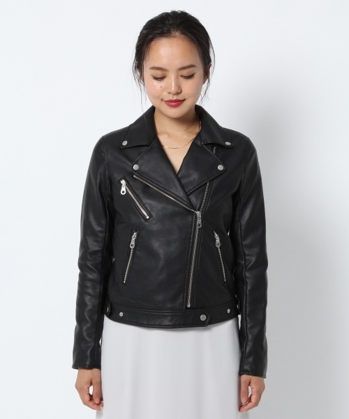 laboratory work（ラボラトリーワーク）の「フェイクレザーベーシックライダース（ライダースジャケット・レディース・ブラック・MEDIUM/SMALL）」の21枚目の写真