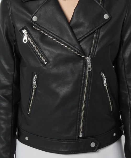 laboratory work（ラボラトリーワーク）の「フェイクレザーベーシックライダース（ライダースジャケット・レディース・ブラック・MEDIUM/SMALL）」の17枚目の写真