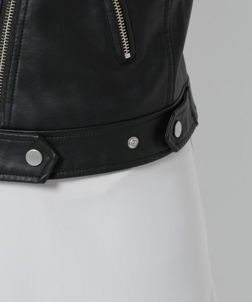 laboratory work（ラボラトリーワーク）の「フェイクレザーベーシックライダース（ライダースジャケット・レディース・ブラック・MEDIUM/SMALL）」の14枚目の写真