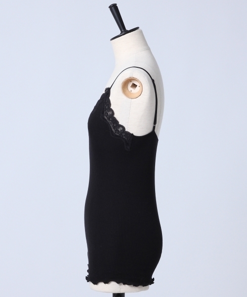 A part by（アパートバイ）の「【シルク混率アップ】シルクコットンレースキャミソール　762584（キャミソール・レディース・ライトグレー/ブラック/オフホワイト/グレー・FREE）」の5枚目の写真