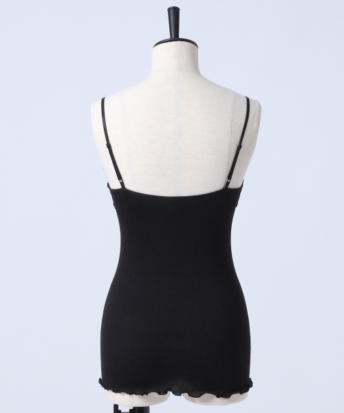 A part by（アパートバイ）の「【シルク混率アップ】シルクコットンレースキャミソール　762584（キャミソール・レディース・ライトグレー/ブラック/オフホワイト/グレー・FREE）」の6枚目の写真