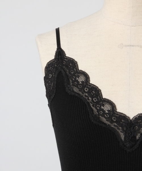 A part by（アパートバイ）の「【シルク混率アップ】シルクコットンレースキャミソール　762584（キャミソール・レディース・ライトグレー/ブラック/オフホワイト/グレー・FREE）」の7枚目の写真
