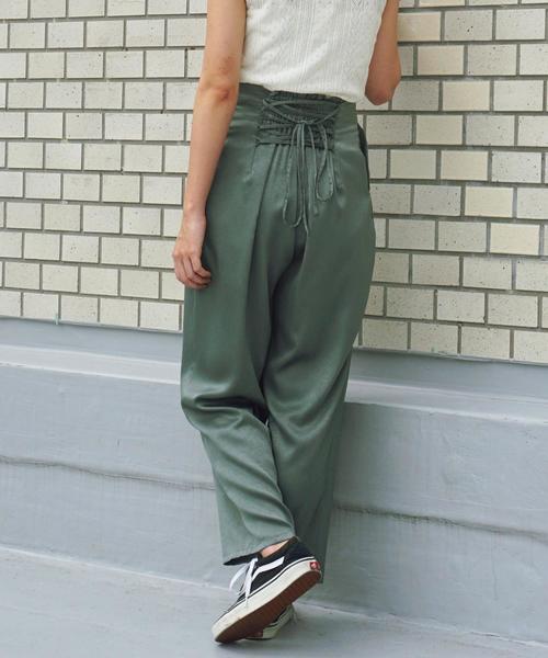 Another Edition（アナザーエディション）の「サテンレースアップパンツ ◆（その他パンツ・レディース・ブラック/ピンク/ケリー・FREE）」の3枚目の写真