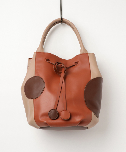 tsumori chisato CARRY（ツモリチサトキャリー）の「ソフトドットショルダー　手提げバッグ（ハンドバッグ・レディース・ブラック/ブラウン・FREE）」の8枚目の写真