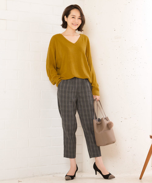 KOBE LETTUCE（コウベレタス）の「おうちで洗えるニット♪！ウォッシャブルカシミアタッチゆったりチュニックニットトップス/ウォッシャブルニット/レディースセーター/長袖[N1555]神戸レタス（チュニック・レディース・ブラック/アイボリー/グレー/ラベンダー/ブルー系その他/ピンクベージュ/ダークネイビー/ベージュ系その他/マスタード/ダークカーキ/ワイン・FREE）」の19枚目の写真