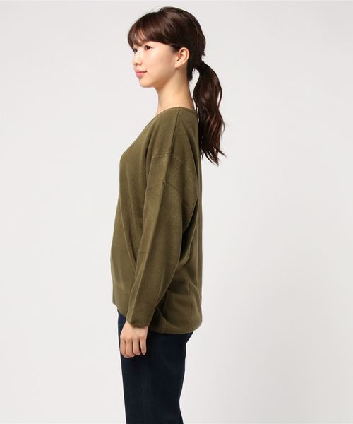 KOBE LETTUCE（コウベレタス）の「おうちで洗えるニット♪！ウォッシャブルカシミアタッチゆったりチュニックニットトップス/ウォッシャブルニット/レディースセーター/長袖[N1555]神戸レタス（チュニック・レディース・ブラック/アイボリー/グレー/ラベンダー/ブルー系その他/ピンクベージュ/ダークネイビー/ベージュ系その他/マスタード/ダークカーキ/ワイン・FREE）」の12枚目の写真