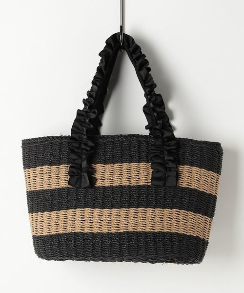 PASSE-DIX（パスディス）の「PASSE-DIX / パスディス　フリルハンドルかごバッグ（かごバッグ・レディース・ナチュラル/ブラック系その他/ベージュ・FREE）」の11枚目の写真