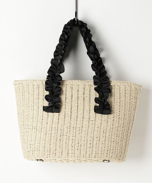 PASSE-DIX（パスディス）の「PASSE-DIX / パスディス　フリルハンドルかごバッグ（かごバッグ・レディース・ナチュラル/ブラック系その他/ベージュ・FREE）」の10枚目の写真