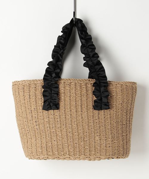 PASSE-DIX（パスディス）の「PASSE-DIX / パスディス　フリルハンドルかごバッグ（かごバッグ・レディース・ナチュラル/ブラック系その他/ベージュ・FREE）」の9枚目の写真
