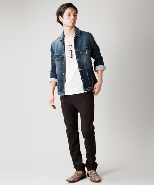 NANO universe（ナノユニバース）の「インディゴjerseyGジャン（デニムジャケット・メンズ・ブルー/インディゴブルー・SMALL/MEDIUM/LARGE）」の14枚目の写真