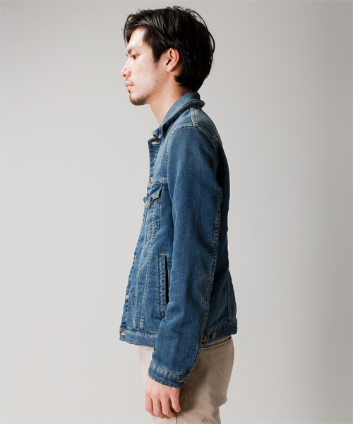 NANO universe（ナノユニバース）の「インディゴjerseyGジャン（デニムジャケット・メンズ・ブルー/インディゴブルー・SMALL/MEDIUM/LARGE）」の5枚目の写真