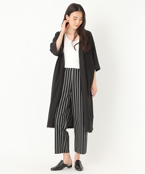 niko and...（ニコアンド）の「コットンガーゼ着流しガウン【niko and ...】（その他アウター・レディース・オレンジ/ブラック/ベージュ・LARGE/MEDIUM）」の4枚目の写真