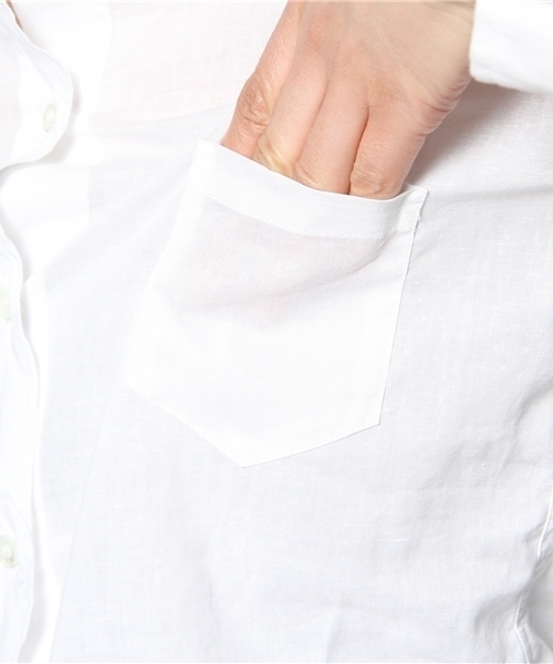 ESTNATION（エストネーション）の「ESTNATION 製品洗いシャツ（シャツ/ブラウス・レディース・ホワイト/ライトグリーン/イエロー/レッド/ブルー・38/40）」の11枚目の写真