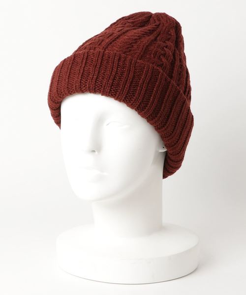 KOBE LETTUCE（コウベレタス）の「[ ケーブルニット / リブニット ]リバーシブルデザイン☆ニットキャップ＊レディース/ニット帽/帽子[J623]神戸レタス（ニットキャップ/ビーニー・レディース・ブラック/グレー/アイボリー/ブルー系その他/レッド系その他・FREE）」の9枚目の写真