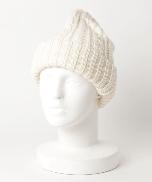 KOBE LETTUCE（コウベレタス）の「[ ケーブルニット / リブニット ]リバーシブルデザイン☆ニットキャップ＊レディース/ニット帽/帽子[J623]神戸レタス（ニットキャップ/ビーニー・レディース・ブラック/グレー/アイボリー/ブルー系その他/レッド系その他・FREE）」の2枚目の写真