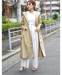 軽量フリル切替ロングフードコート