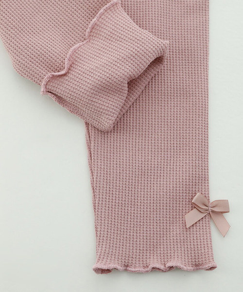 Catherine Cottage（キャサリンコテージ）の「メロウフリルサーマルレギンス（レギンス/スパッツ・キッズ・ブラック/ネイビー/ブラウン/グレー/レッド/ピンク/グレイッシュベージュ・90/100/110/120/130/140）」の9枚目の写真