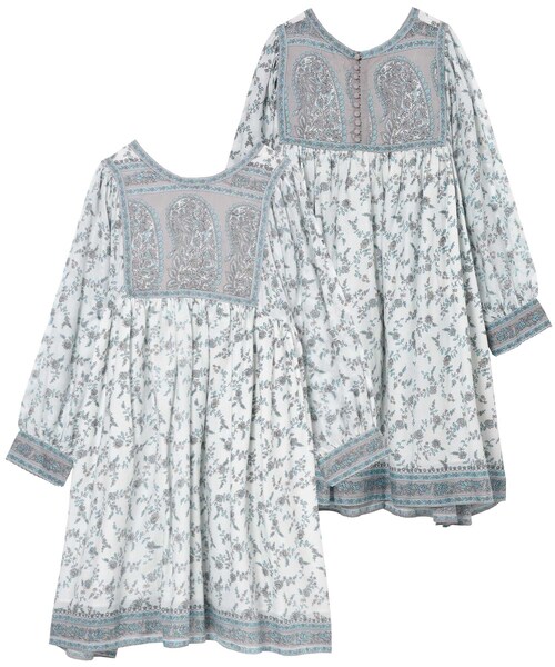 MILKFED.(ミルクフェド)の「FLOWER PRINT TUNIC(チュニック)」|ライトブルー