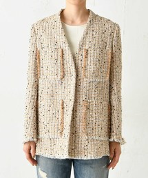 ★新品未使用★Whim Gazette LINTONツイードジャケット ウィムガゼット Whim Gazette 【LINTON】ツィードジャケット （brown