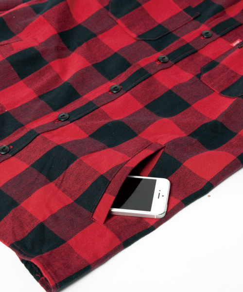 glamb（グラム）の「Jean check SH（シャツ/ブラウス・メンズ・ブラック/ブルー/レッド・1/2/3/4）」の8枚目の写真