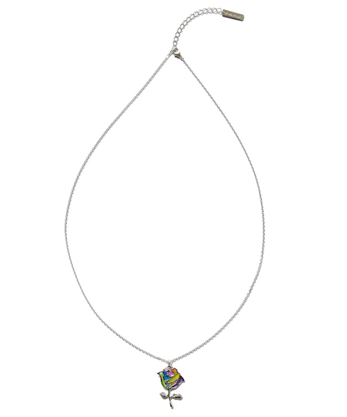 rehacer(レアセル)の「rehacer : Stained glass Rose Necklace Made in Japan / ステンドグラス ローズ ネックレス メイドインジャパン(ネックレス・レディース・シルバー/ゴールド・FREE)」の3枚目の写真