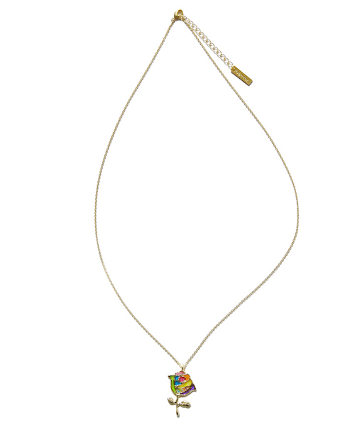 rehacer(レアセル)の「rehacer : Stained glass Rose Necklace Made in Japan / ステンドグラス ローズ ネックレス メイドインジャパン(ネックレス・レディース・シルバー/ゴールド・FREE)」の5枚目の写真
