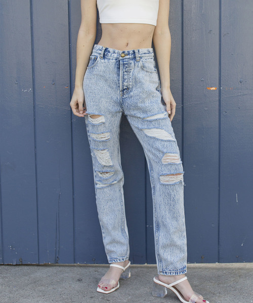 ALEXIA STAM（アリシアスタン）の「Acid Wash Ripped Slim Tapered