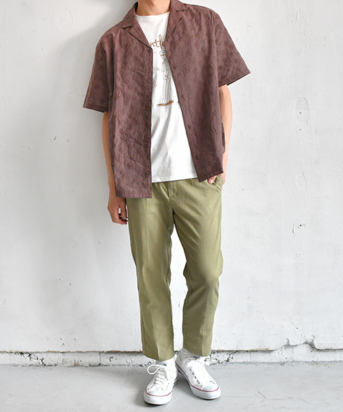 PairPair（ペアペア）の「総柄刺繍オープンカラーシャツ（シャツ/ブラウス・メンズ・ブラック/ライトブラウン・FREE）」の5枚目の写真