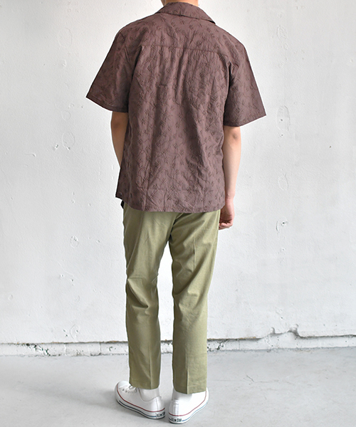 PairPair（ペアペア）の「総柄刺繍オープンカラーシャツ（シャツ/ブラウス・メンズ・ブラック/ライトブラウン・FREE）」の7枚目の写真