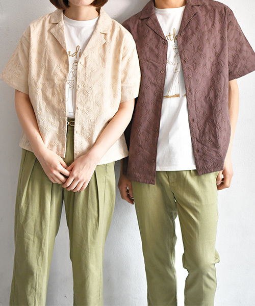 PairPair（ペアペア）の「総柄刺繍オープンカラーシャツ（シャツ/ブラウス・メンズ・ブラック/ライトブラウン・FREE）」の11枚目の写真