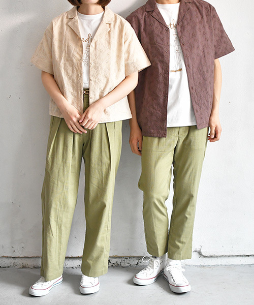 PairPair（ペアペア）の「総柄刺繍オープンカラーシャツ（シャツ/ブラウス・メンズ・ブラック/ライトブラウン・FREE）」の12枚目の写真