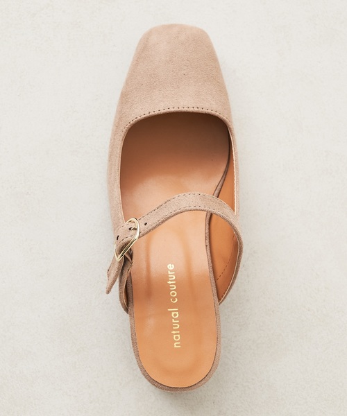 natural couture（ナチュラルクチュール）の「ストラップ付きスクエアミュール（その他シューズ・レディース・ブラック/ベージュ・M/L）」の9枚目の写真